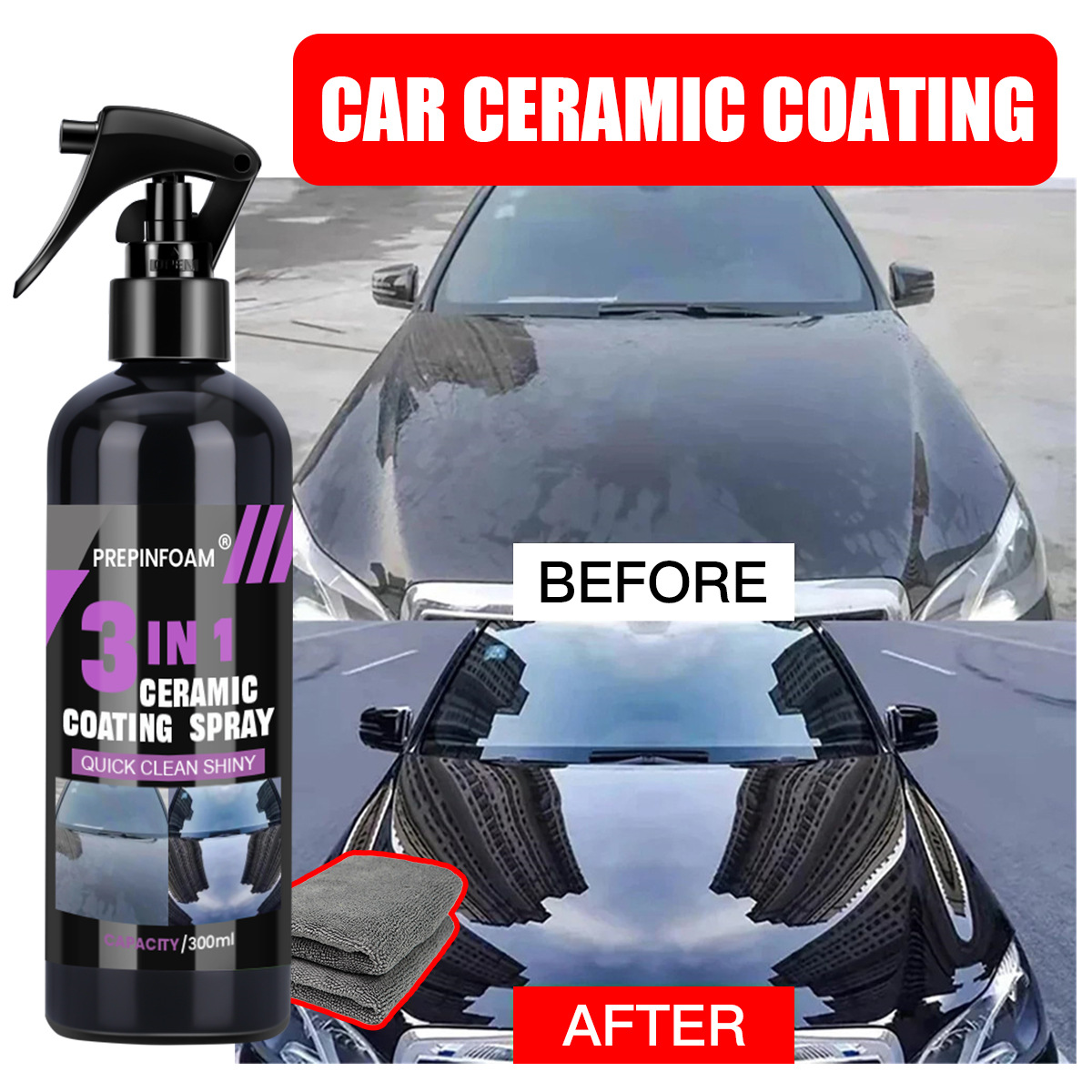 Car Wax Ceramic Coating - Quickly Cleaning Remove Stains Car Spray